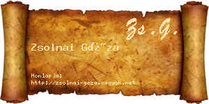 Zsolnai Géza névjegykártya